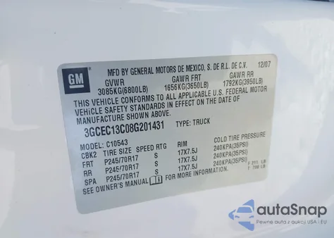 2008 Chevrolet Silverado 1500 Ls from USA, damaged, VIN 3GCEC13C08G201431